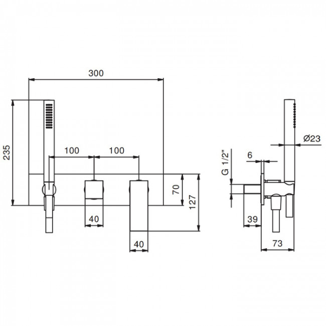 Fantini Mint Смеситель для душа, встраиваемый, цвет: нержавеющая сталь 34 93 F784B