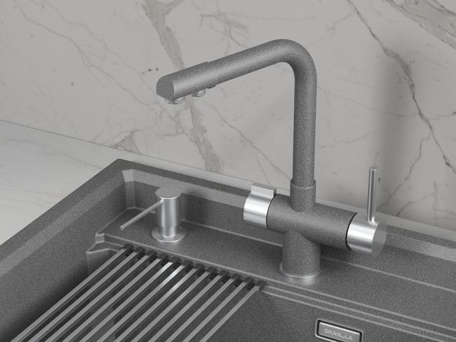 Смеситель для кухни GRANULA (5008, ГРАФИТ) Смеситель для кухни GRANULA (5008, ГРАФИТ)