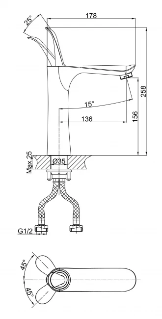 Смеситель для раковины DK Venice Baciano (DA1032641)
