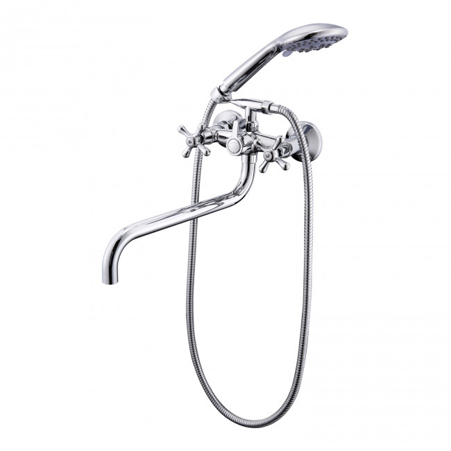 Смеситель Prohanss для ванны и душа вентильный поворотный излив 30 см, хром (P10.22) Смеситель Prohanss для ванны и душа вентильный поворотный излив 30 см, хром (P10.22)