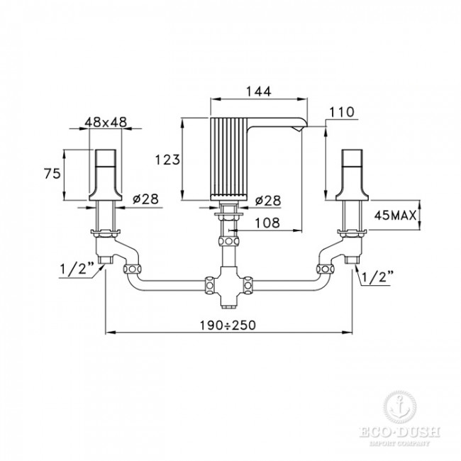 Stella Casanova Смеситель для раковины, на 3 отв, цвет: бронза темная