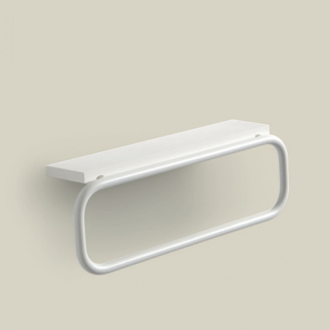 Bertocci Mettitutto Полотенцедержатель 30х7х9см., с белой полкой, цвет: белый матовый Bertocci Mettitutto Полотенцедержатель 30х7х9см., с белой полкой, цвет: белый матовый