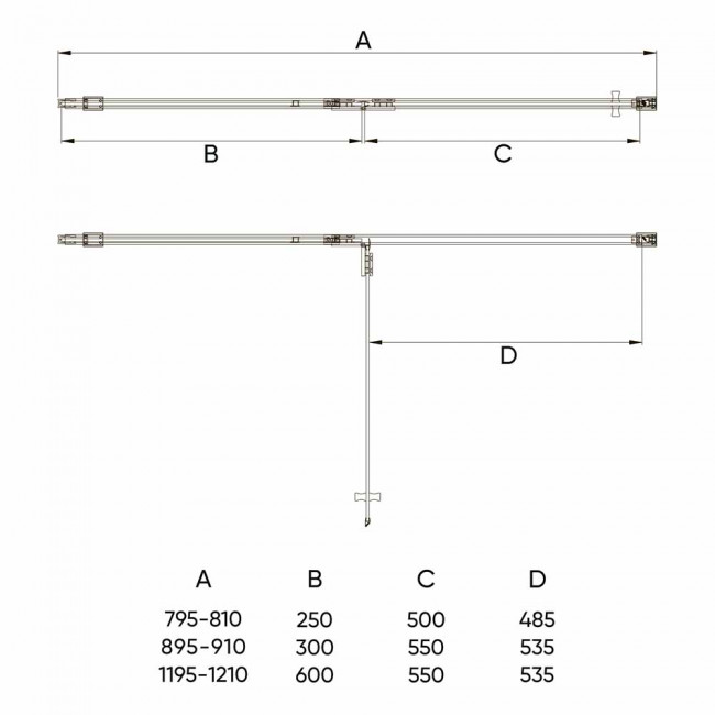 Дверь в нишу Veconi VN73-90-01-C4 900x1950, хром, стекло прозрачное