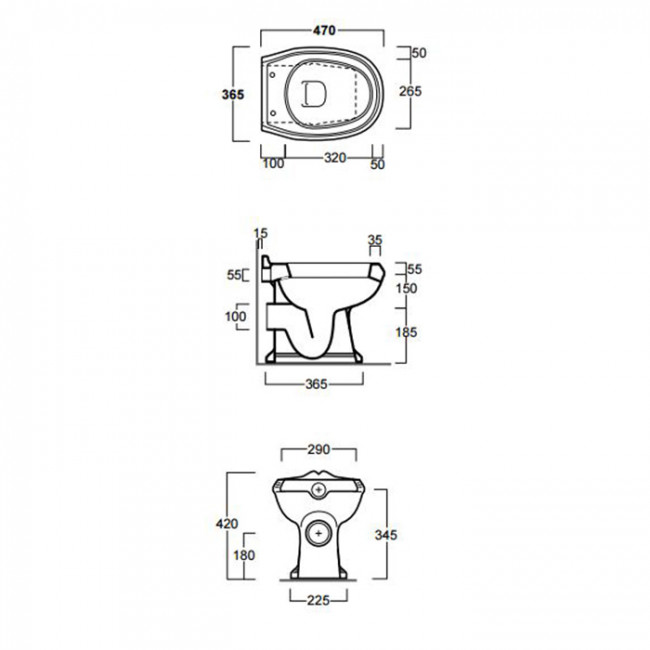 SIMAS Arcade Унитаз напольный, выпуск в стену, 36,5х48см, цвет: белый
