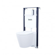 Комплект 3в1: подвесной унитаз, инсталляция и клавиша смыва белая, Basic, IDDIS (BASC030i73)