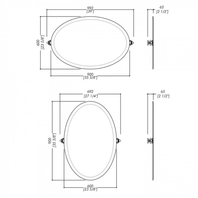 Devon&Devon Beauty 1 Зеркало поворотное , монтаж вертикально (70хh90см) или горизонтально(100хh60см), цвет: золото светлое