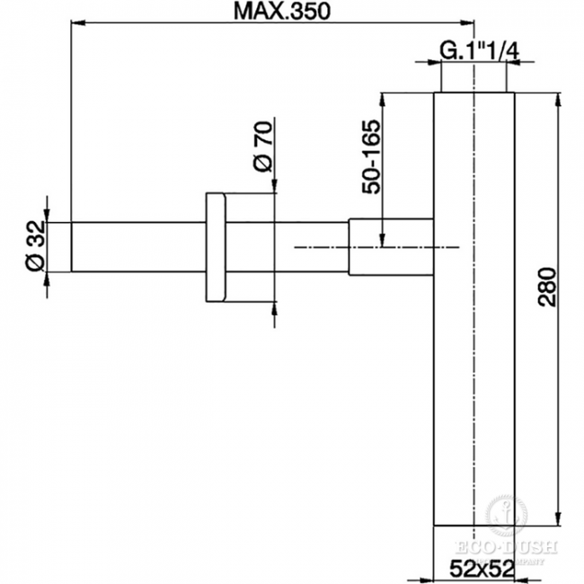 CISAL Сифон 1"1/4, цвет: хром