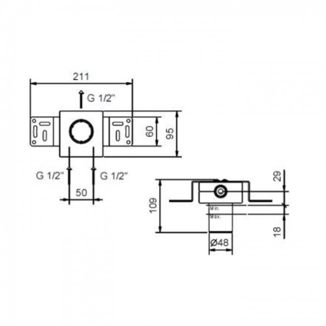Fantini Внутренняя часть смесителя для душа, 1 источник, 1/2" 44 00 M063A