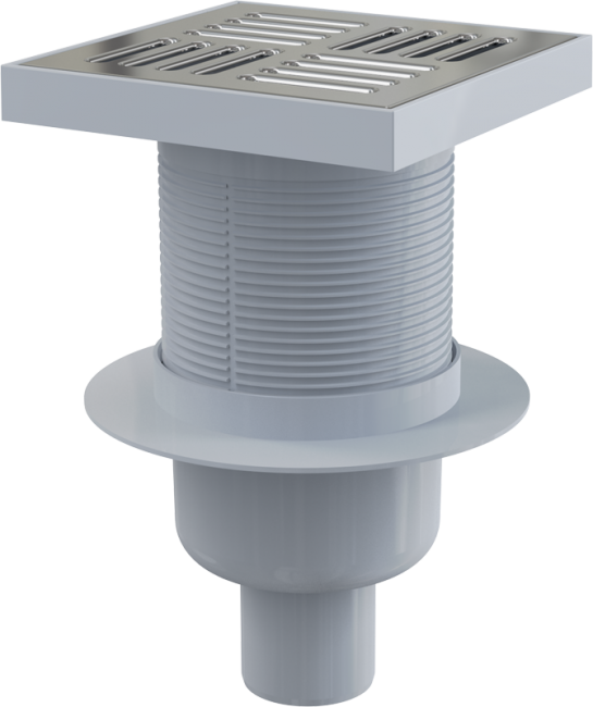 Alcaplast APV6411 Сливной трап 150x150/50 мм прямой сток, решетка из нержавеющей стали, гидрозатвор мокрый Alcaplast APV6411 Сливной трап 150x150/50 мм прямой сток, решетка из нержавеющей стали, гидрозатвор мокрый