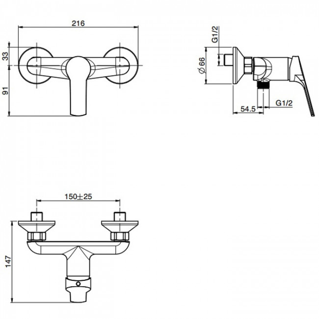 Carlo Frattini Serie 4 Смеситель для душа внешнего монтажа без душевого комплекта, цвет: хром