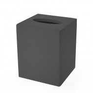 3SC Mood Black Контейнер для бумажных салфеток, 12х12х14 см, квадратный, настольный,  композит Solid Surface, цвет: чёрный матовый