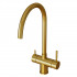 Смеситель для кухни 35k MIXLINE MLSS-0326G трубчатый излив, подкл.к фильтру, ЗОЛОТО (553827)