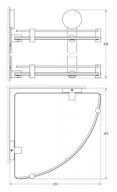 Полка с ограничителем 2-х ярусная угловая 26 см Artwelle Harmonie HAR 040