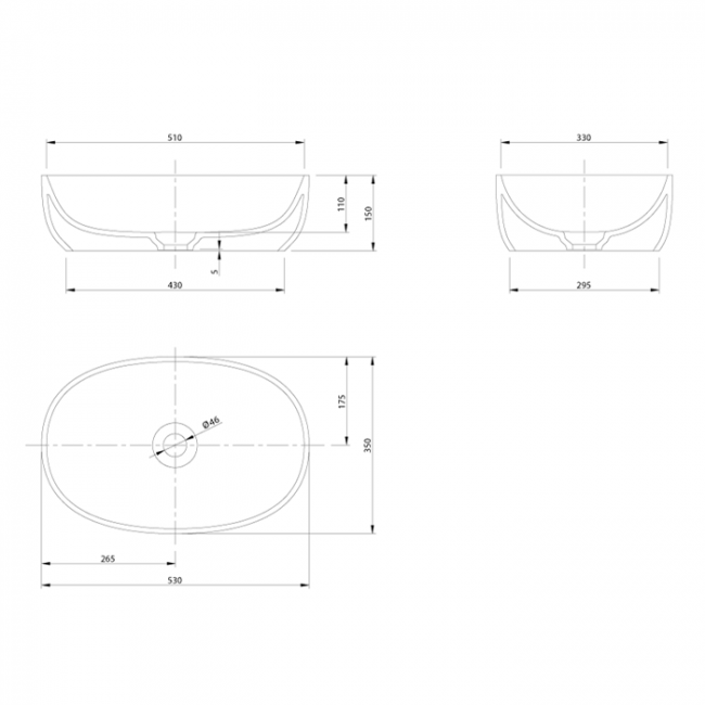 KNIEF Prime Раковина 53х35х90 см, без отв., цвет: белый матовый
