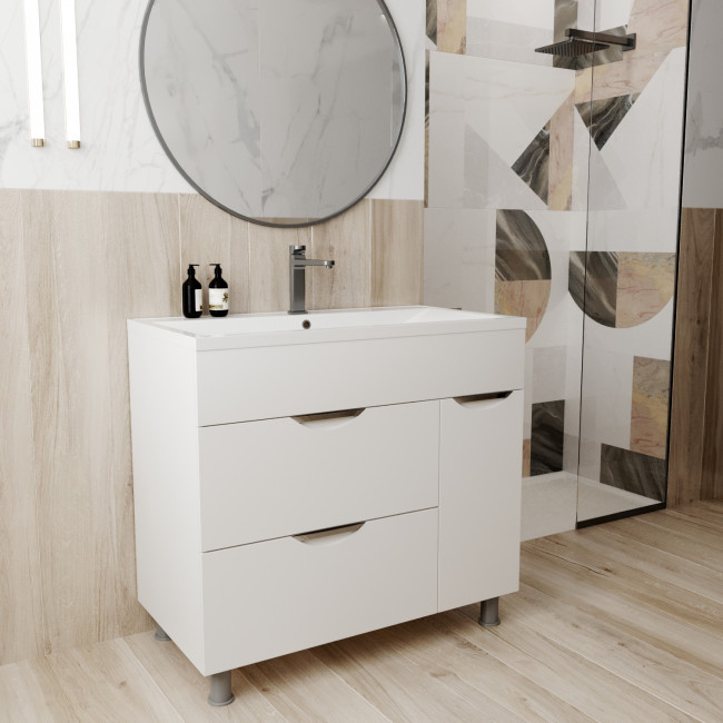 Тумба для ванной MIXLINE "ЭТЬЕН-90" с бельевой корзиной под ум.Нелли-90 (553916) Тумба для ванной MIXLINE "ЭТЬЕН-90" с бельевой корзиной под ум.Нелли-90 (553916)