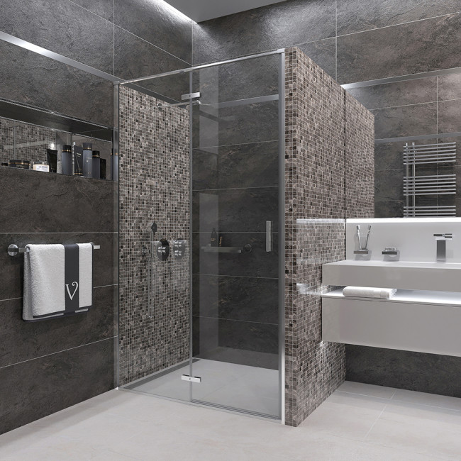 Дверь в нишу Veconi VN73-100-01-C4 1000x1950, хром, стекло прозрачное Дверь в нишу Veconi VN73-100-01-C4 1000x1950, хром, стекло прозрачное