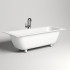 Salini Orlando Axis Встраиваемая ванна на ножках 190.5х80х60см., щелевой слив-перелив, мат-л: S-Stone, цвет: белый матовый