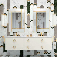 Oasis Daphne Композиция №24 Комплект мебели подвесная, 179х52.5хh220см, цвет: Bianco glossy/золото