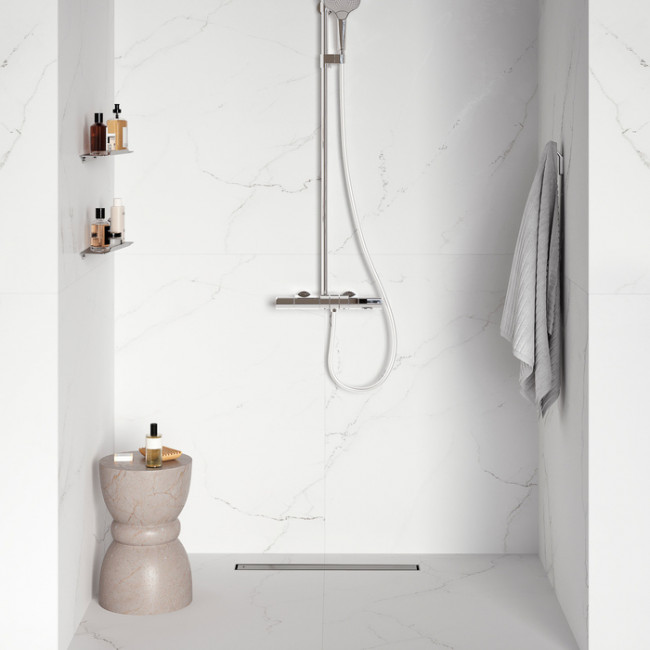 Лоток душевой IDDIS Perfex, сифон 360, комбинированный затвор, двухсторонняя решетка, 600мм, хром (975B6SB00DZ)