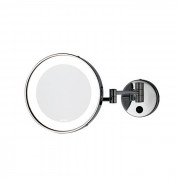 Bertocci Specchi Зеркало косметические, настенное круглое зеркало с LED-подсветкой,выключателем,3-кратное увеличение, цвет: хром 18861260000