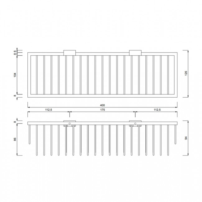 Decor Walther WA WND2 Корзина универсальная 40x12.5x9см для душа, подвесная, цвет: хром
