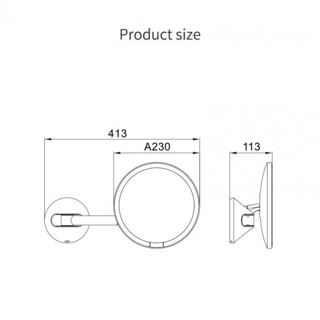 Зеркало настенное с увеличением 5х JAVA S-M8881W