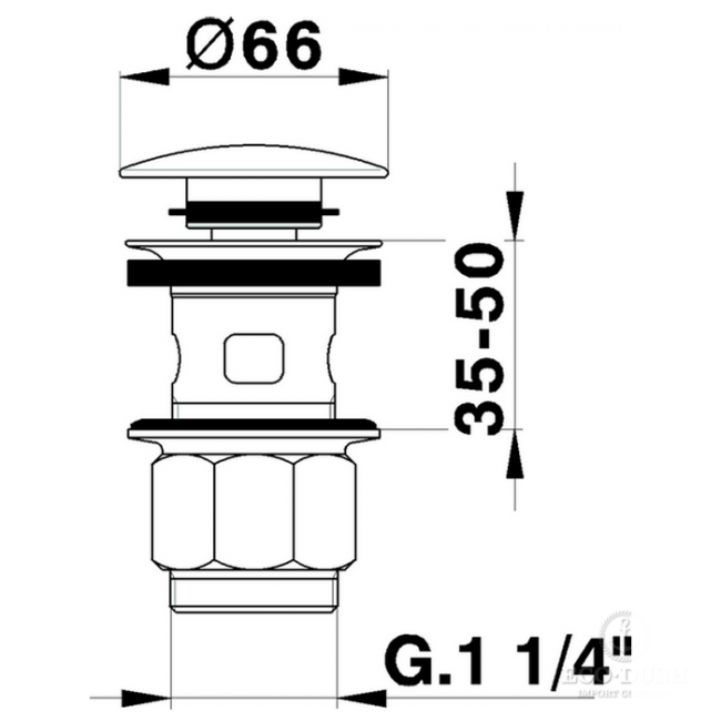 CISAL Донный клапан 1"1/4 для раковин, цвет: хром
