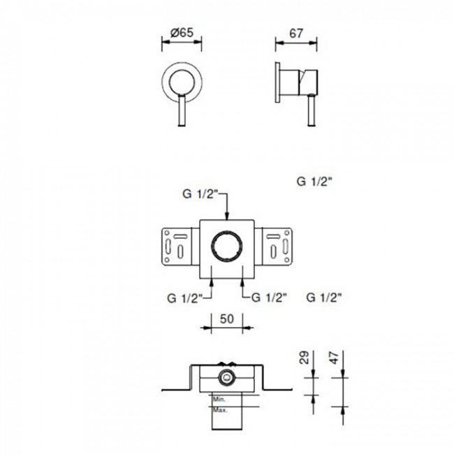 Fantini Nostromo Смеситель для душа, встраиваемый, на 1 источник, (наружняя часть), цвет: хром