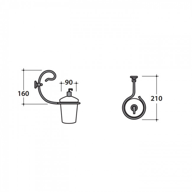 Globo Paestum Дозатор для жидкого мыла, подвесной, цвет: античный металл