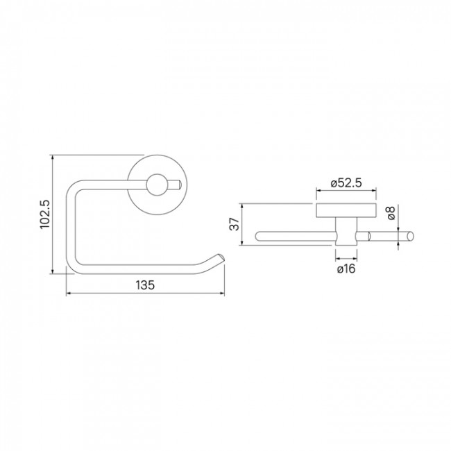 Держатель для туалетной бумаги без крышки, черный матовый, сплав металлов, Sena, IDDIS, SENSB00i43