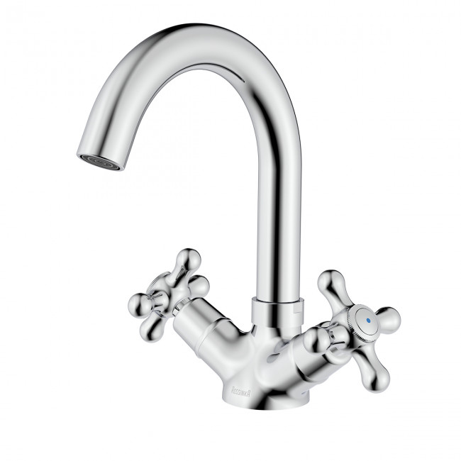 Смеситель Rossinka для раковины с поворотным изливом (H02-64)