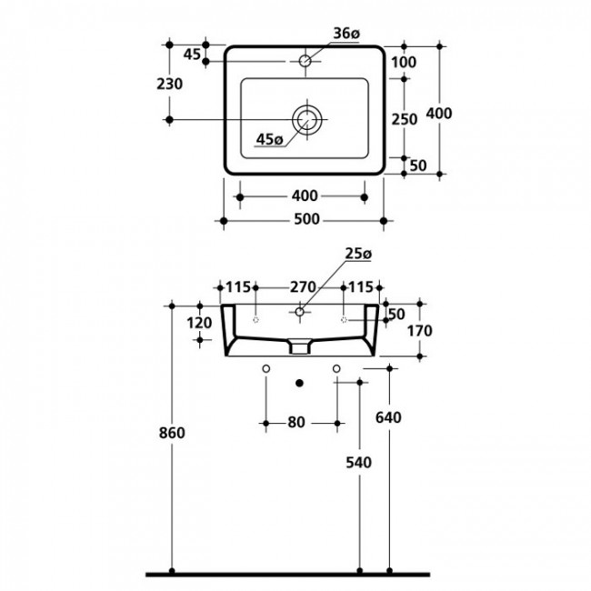 Kerasan Ego Раковина 50х40 см, 1 отв., цвет: белый