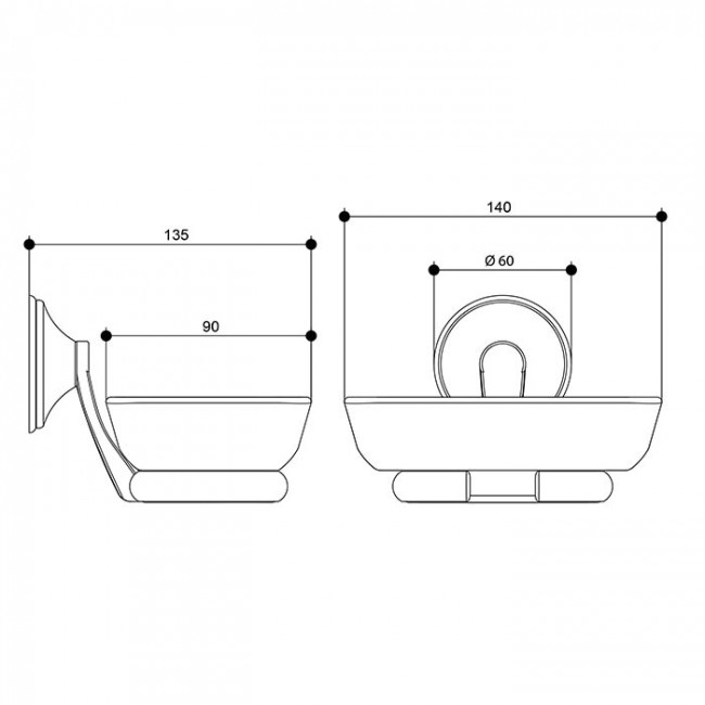 Мыльница подвесная Bongio Fleur, цвет: хром
