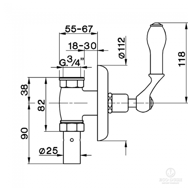 CISAL Arcana Запорный вентиль для туалета, цвет: золото AR00271024