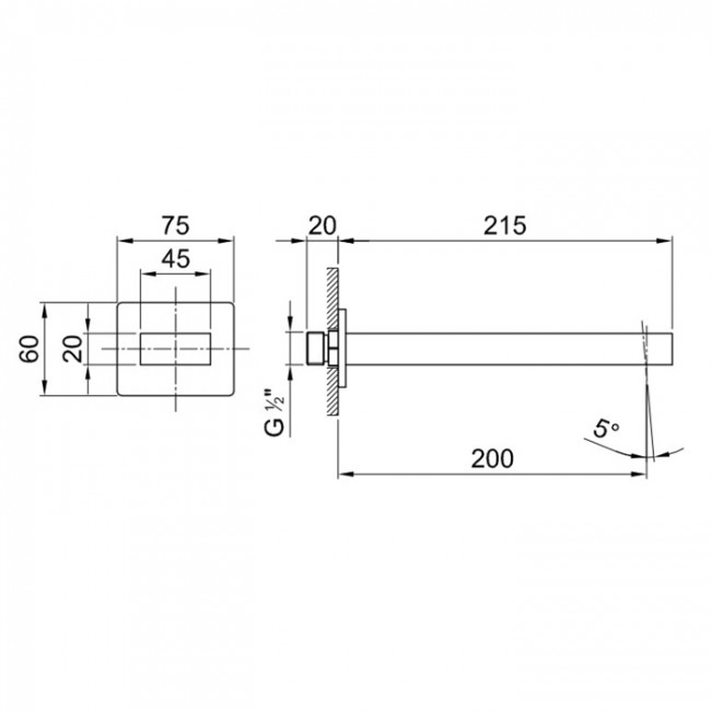 Fantini Mint Излив для ванны, настенный, цвет: нержавеющая сталь