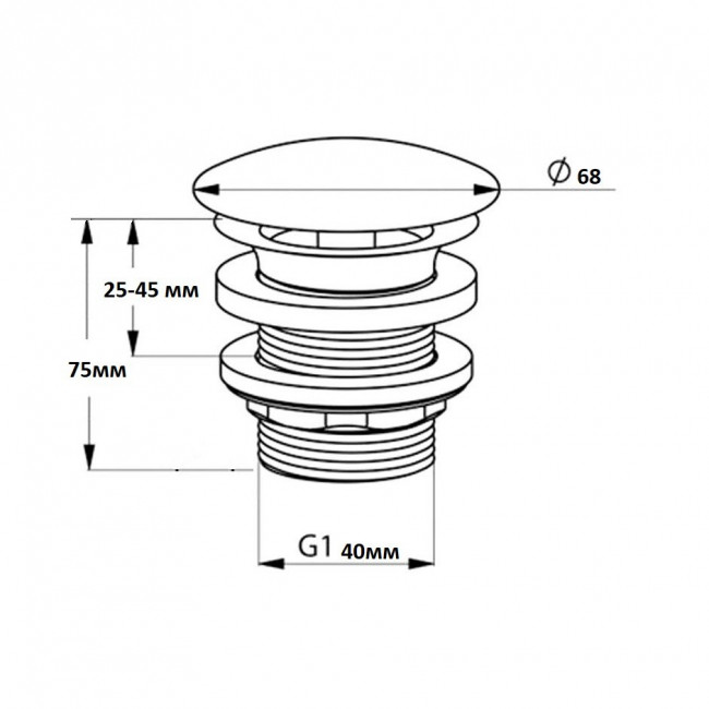 CREAVIT Донный клапан без перелива SF030