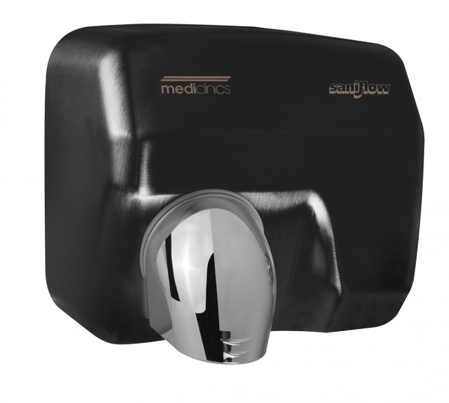 Mediclinics Saniflow E05AB Cкоростная сушилка для рук, 2250 Вт, сталь, черная эпоксидная краска Mediclinics Saniflow E05AB Cкоростная сушилка для рук, 2250 Вт, сталь, черная эпоксидная краска