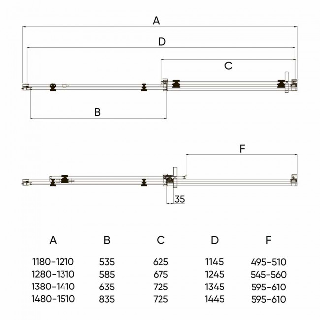 Дверь в нишу Veconi VN74-140-01-C4 1400x1950, хром, стекло прозрачное