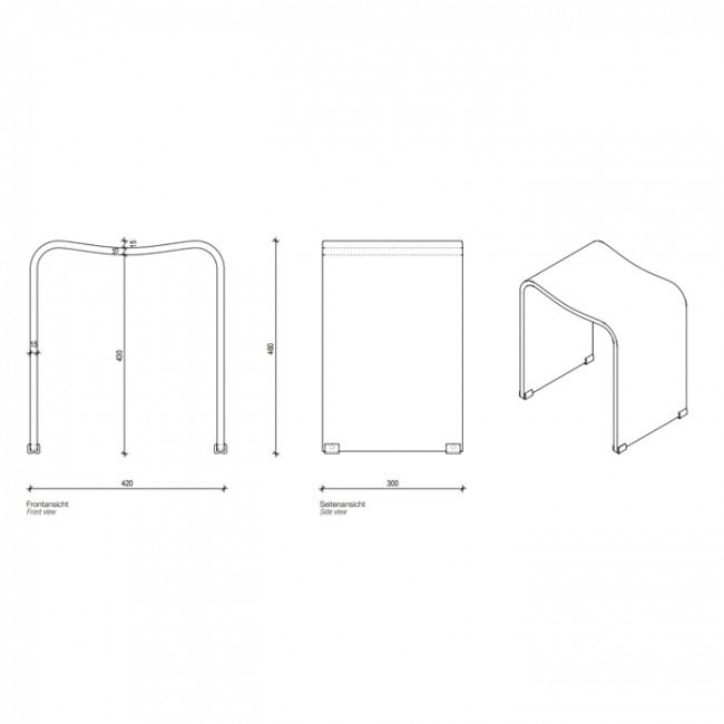 Decor Walther DW 80 Табурет 40x30x46см, акрил, напольный, цвет: белый