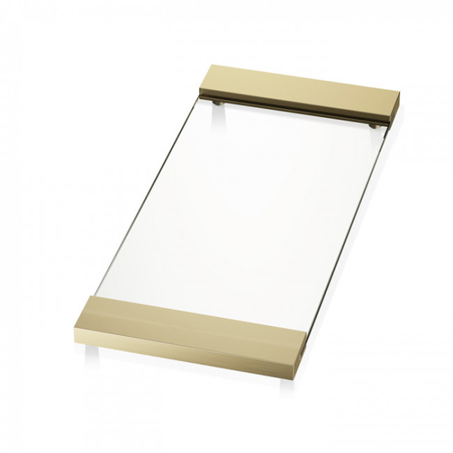 Decor Walther Classic Tab 37 Лоток универсальный 37x17см, прозрачное стекло, настольный, цвет: золото матовое