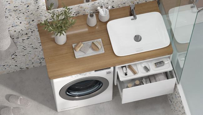 Тумба подвесная Velvex Klaufs 56*60.1Y (белый) под столешницу (tp.KLA.56.1Y)