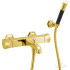 CISAL Cherie Смеситель термостатический настенный для ванны/душа с ручной лейкой,держателем и шлангом, цвет: золото