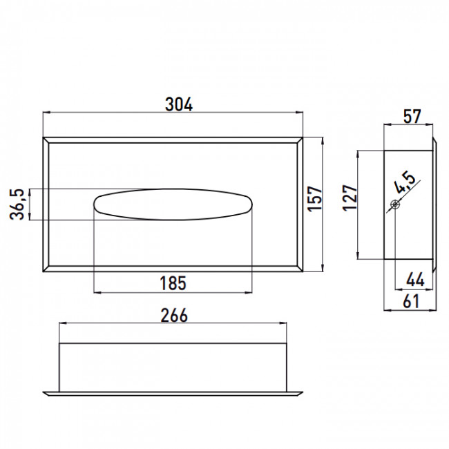 EMCO System2 Контейнер для салфеток, встраиваемая модель, встраиваемый, цвет: хром