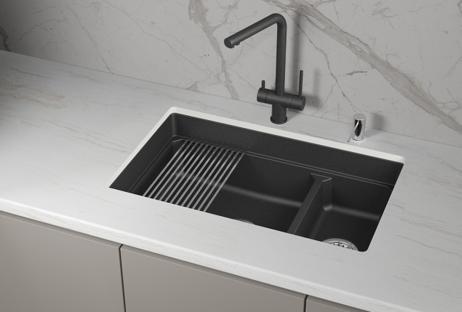 Кухонная мойка GRANULA кварц (7304iU, ЧЁРНЫЙ) Кухонная мойка GRANULA кварц (7304iU, ЧЁРНЫЙ)