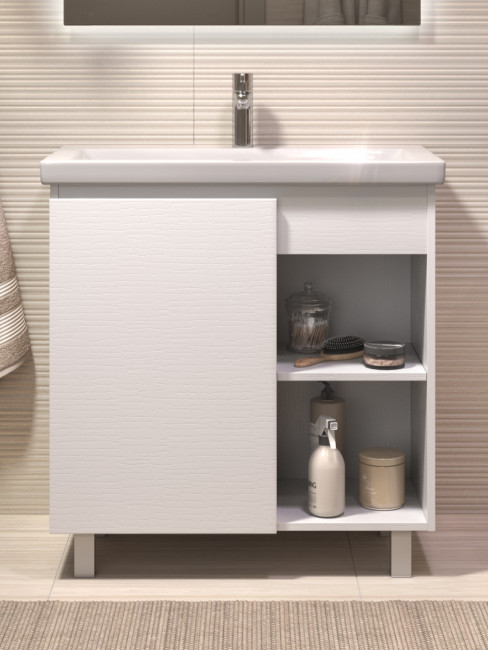 Тумба под раковину VIGO Milos 800-1-0 (Como) белый, поставляется в разобранном виде (318 белый)