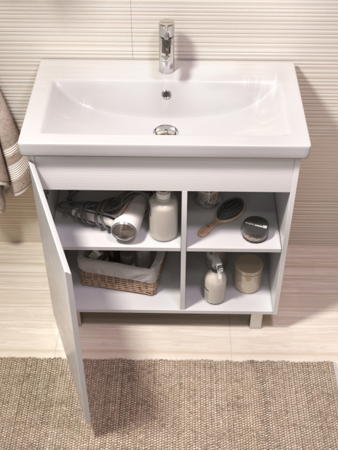 Тумба под раковину VIGO Milos 800-1-0 (Como) белый, поставляется в разобранном виде (318 белый)