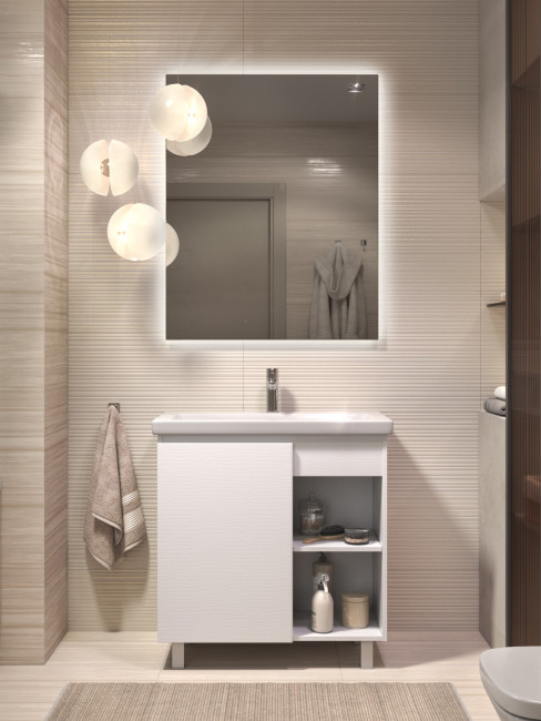 Тумба под раковину VIGO Milos 800-1-0 (Como) белый, поставляется в разобранном виде (318 белый)