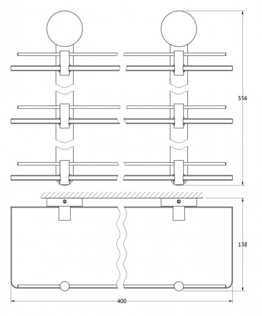 Полка с ограничителем 3-х ярусная 40 см Artwelle Harmonie HAR 038