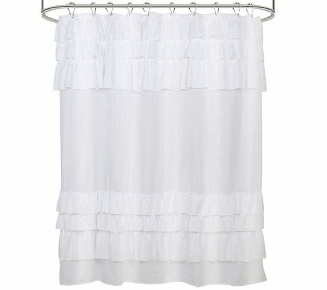 Шторка для ванной 180x180 Carnation Home Fashions Frill Double White RIL180W2 Шторка для ванной 180x180 Carnation Home Fashions Frill Double White RIL180W2