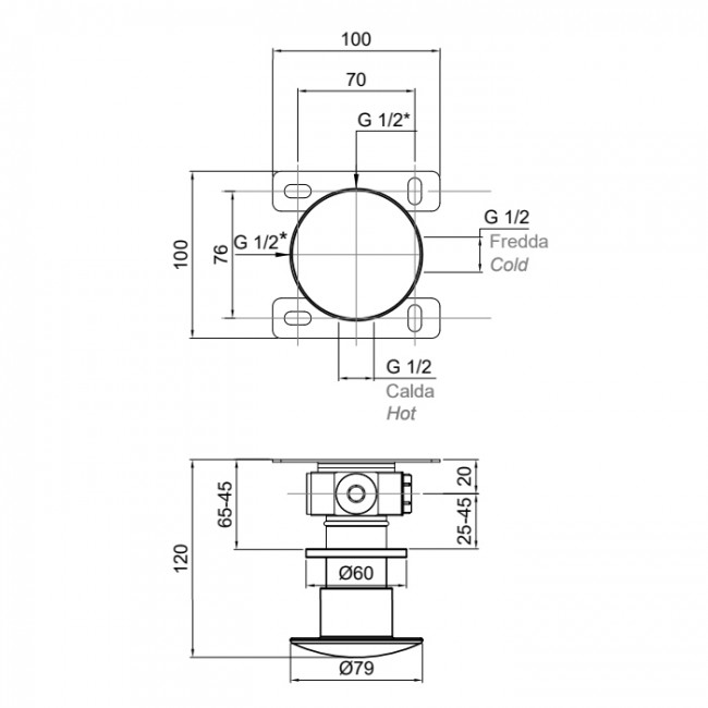 Antonio Lupi Minimayday Смеситель, встраиваемый, цвет: красный